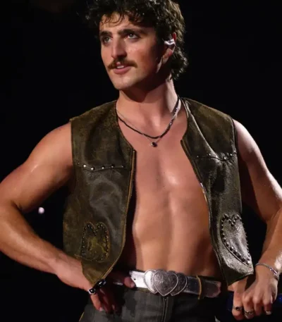 Benson Boone Brown Leather Vest