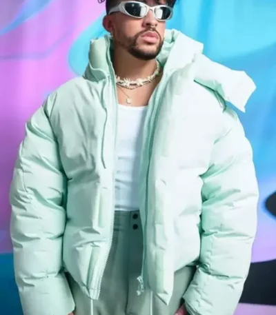 Bad Bunny Mint Puffer Jacket