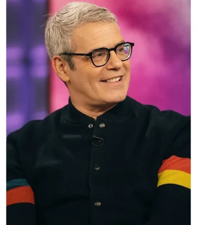 Andy Cohen Striped Bomber Jacket