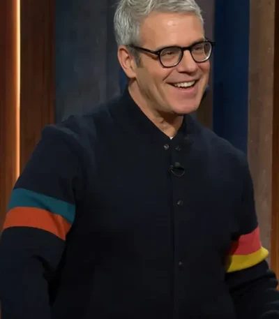 Andy Cohen Striped Bomber Jacket