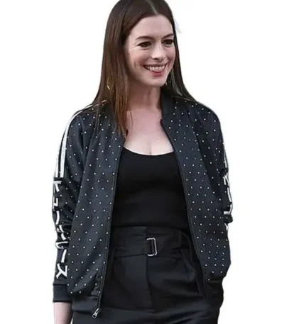 Anne Hathaway Polka Dot Black Jacket