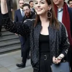 Anne Hathaway Polka Dot Black Jacket