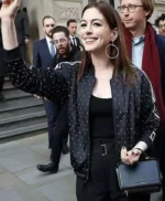 Anne Hathaway Polka Dot Black Jacket