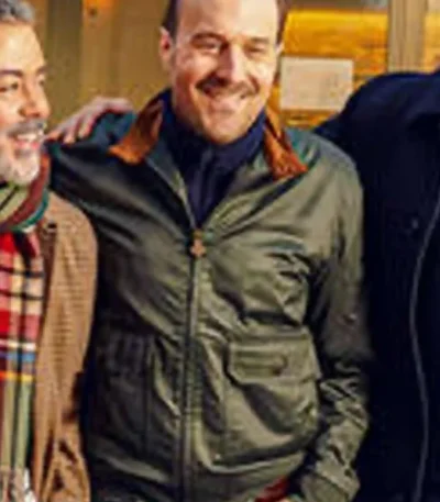 Antoine Gouy Shafted Green Satin Jacket
