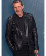 Antonio Banderas Black Leather Jacket