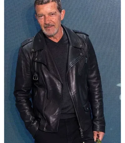 Antonio Banderas Black Leather Jacket
