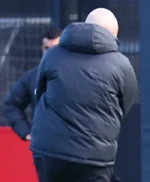 Arne Slot LFC Black Puffer Hooded Jacket