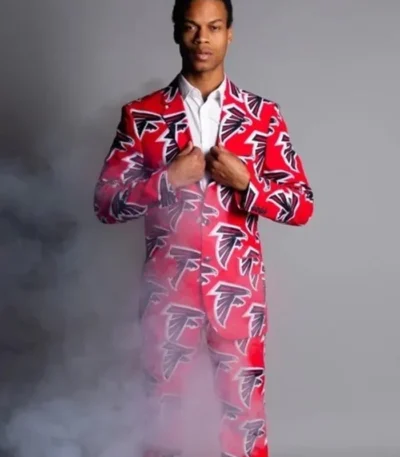 Atlanta Falcons Red Pattern Suit Jacket