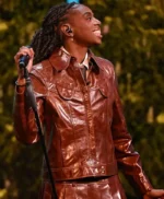 2026 BAFTA Awards Cat Burns Brown Jacket