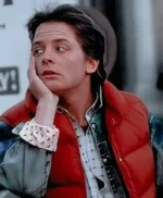 Back To The Future Marty Mcfly Erect Collar Red Vest