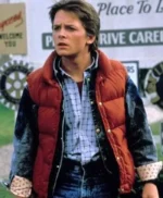 Back To The Future Marty Mcfly Erect Collar Red Vest