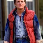 Back To The Future Marty Mcfly Erect Collar Red Vest