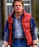 Back To The Future Marty Mcfly Erect Collar Red Vest