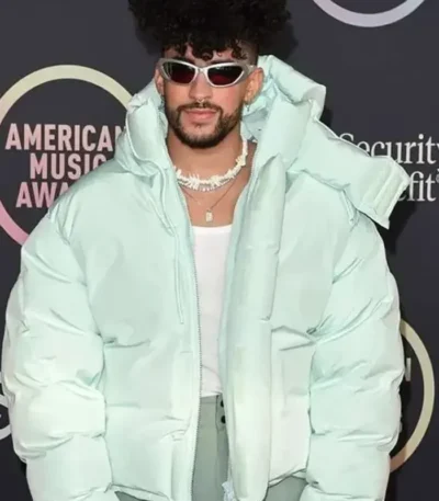 Bad Bunny Mint Puffer Jacket