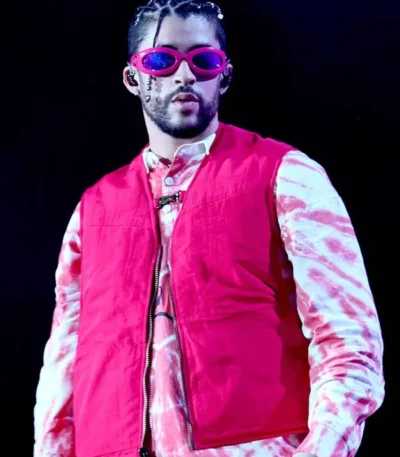 Bad Bunny Red Puffer Vest