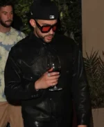 Bad Bunny Shore Bar Black Leather Jacket