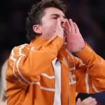 Basketball Finals Timothee Chalamet Orange Jacket