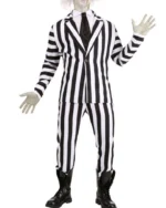 Beetlejuice Black and White Zebra Stripes Costume Suit