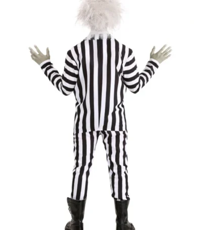 Beetlejuice Black and White Zebra Stripes Costume Suit