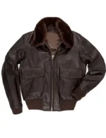 Billy USS Christmas Brown Bomber Jacket