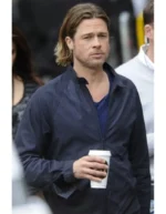 Brad Pitt World War Z Gerry Lane Blue Jacket