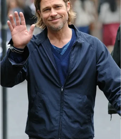 Brad Pitt World War Z Gerry Lane Blue Jacket