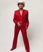 Bruno Mars Red Western Suit