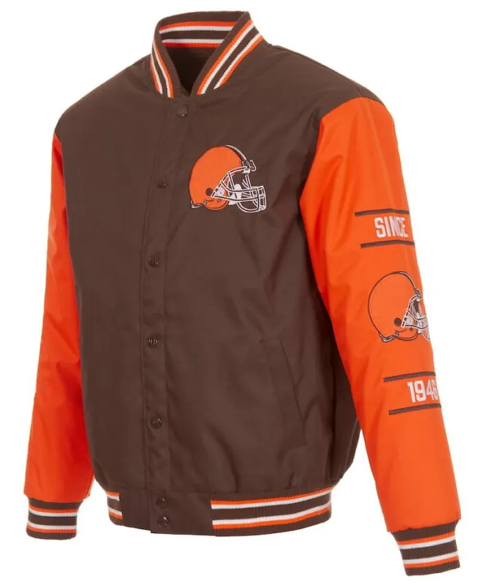 Buster Cleveland Browns Full-Snap Varsity Jacket Buster Cleveland Browns Full-Snap Varsity Jacket