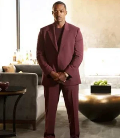 Anthony Mackie Solos S01 Tom Maroon Suit