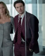 Chris Evans Pain Hustlers Maroon Suit