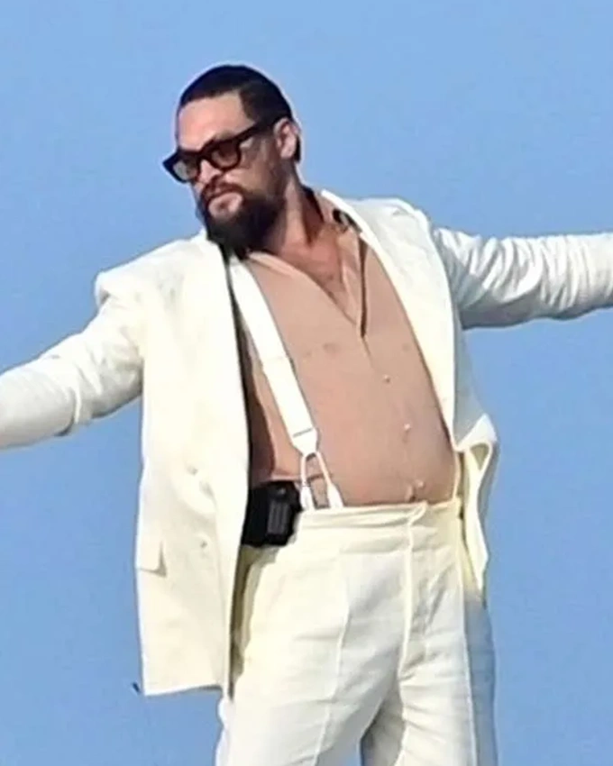 Jason Momoa In the Hand of Dante White Suit Jason Momoa In the Hand of Dante White Suit