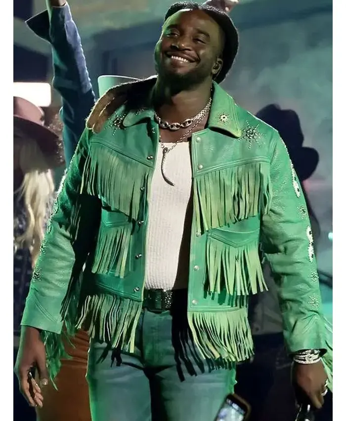 CMA Awards Shaboozey Green Fringe Jacket CMA Awards Shaboozey Green Fringe Jacket