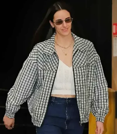 Caitlin Clark Checked Chambray Jacket