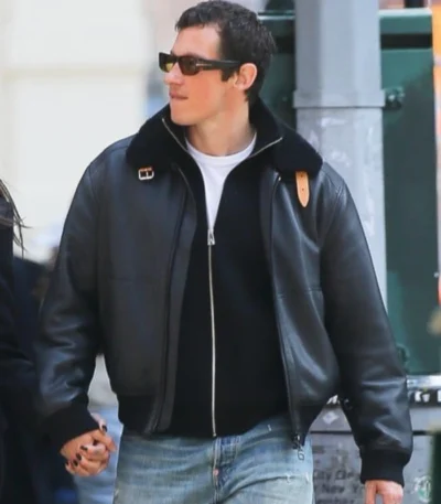 Callum Turner NYC Shearling Leather Jacket