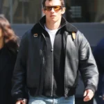 Callum Turner NYC Shearling Leather Jacket