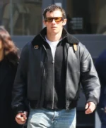 Callum Turner NYC Shearling Leather Jacket