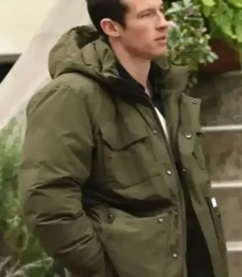 One Night Only Callum Turner Olive Green Jacket