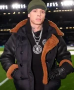 Central Cee Premier League Shearling Leather Jacket