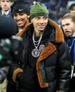 Central Cee Premier League Shearling Leather Jacket