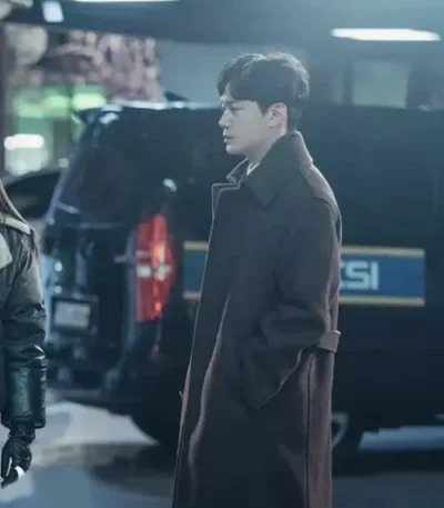 Cha Do-won Cafe Minamdang Brown Trench Coat