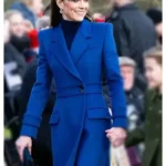 Christmas Day Service Kate Middleton Blue Coat