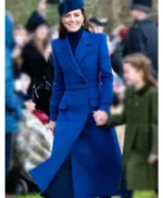 Christmas Day Service Kate Middleton Blue Coat