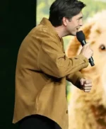 CinemaCon Nicholas Braun Brown Jacket