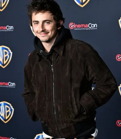 Cinemacon Timothée Chalamet Brown Jacket