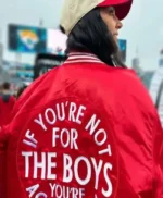 Claire Kittle The Boys Red Bomber Jacket