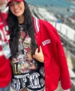 Claire Kittle The Boys Red Bomber Jacket