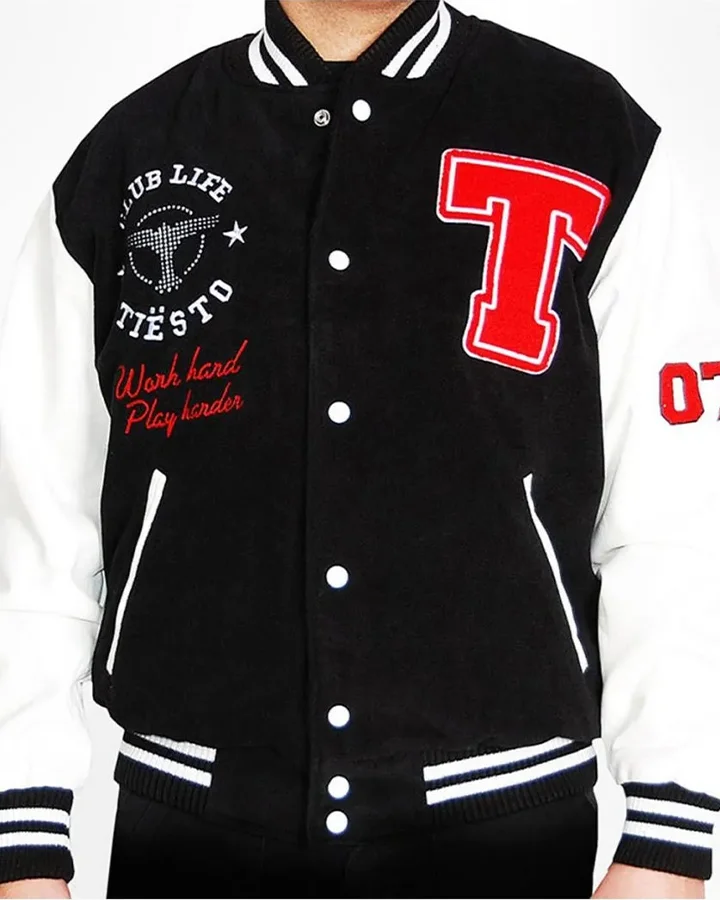 Club Life Men’s Tiesto Work Hard Varsity Jacket Club Life Men’s Tiesto Work Hard Varsity Jacket