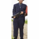 Clyde Navy Blue Striped Three Piece Suit