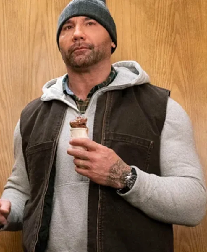 Dave Bautista My Spy JJ Brown Sleeveless Vest Dave Bautista My Spy JJ Brown Sleeveless Vest