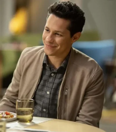 David Del Rio Maggie Beige Bomber Jacket